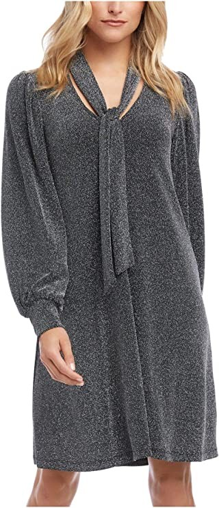 Karen Kane Women's Black Long Sleeve Short Sleeve Slim Fit + Flared Cocktail Dress Size: XS