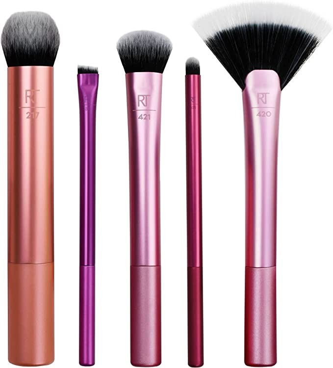 REAL TECHNIQUES Artist Essentials Facial Complete Set of Brushes for a Makeup Artist-Inspired Look